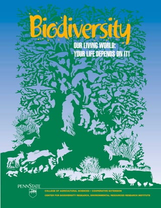 Biodiversity
COLLEGE OF AGRICULTURAL SCIENCES • COOPERATIVE EXTENSION
CENTER FOR BIODIVERSITY RESEARCH, ENVIRONMENTAL RESOURCES RESEARCH INSTITUTE
OUR LIVING WORLD:
YOUR LIFE DEPENDS ON IT!
 