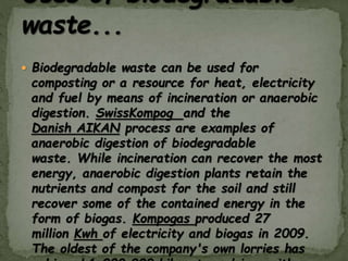 Biodegradable and non biodegradable waste and their management project ...