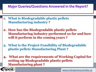 Biodegradable Plastic Pellets Manufacturing Industry