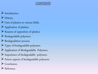 Biodegradable Polymers | PPTX