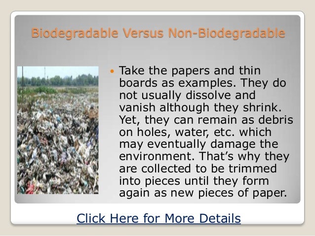 Essay on non biodegradable waste examples 