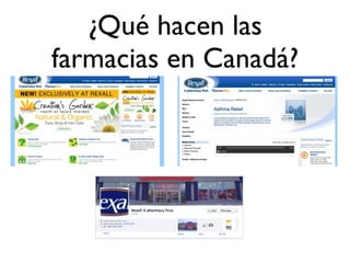 ¿Qué hacen las
farmacias en Canadá?
 