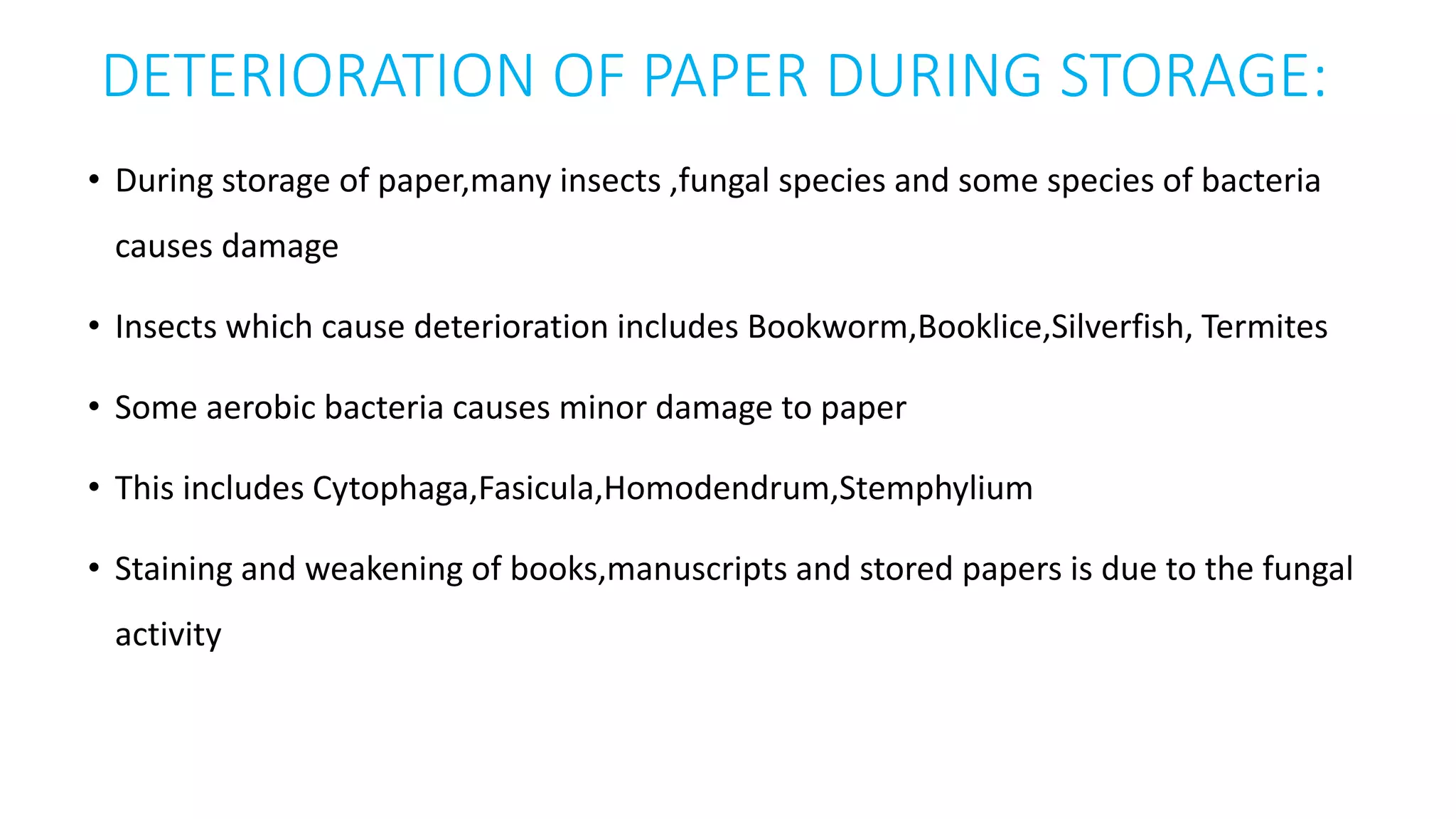 Biodeterioration of paper | PPTX