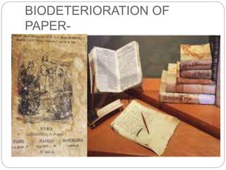 Biodeterioration of paper and leather ppt.. | PPTX