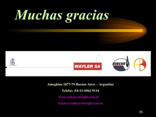 Muchas gracias Ameghino 1877-79 Buenos Aires – Argentina Telefax :54-11-4962-9114 www.rubcar-borghi.com.ar   [email_address]   