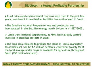 Biodiesel - a Mutual Profitable Partnership


   As oil prices and environmental concerns have risen in the past few
 year...