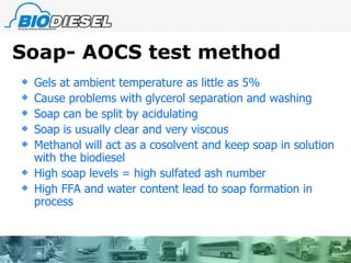 Acidulating Biodiesel fuel quality | PPT