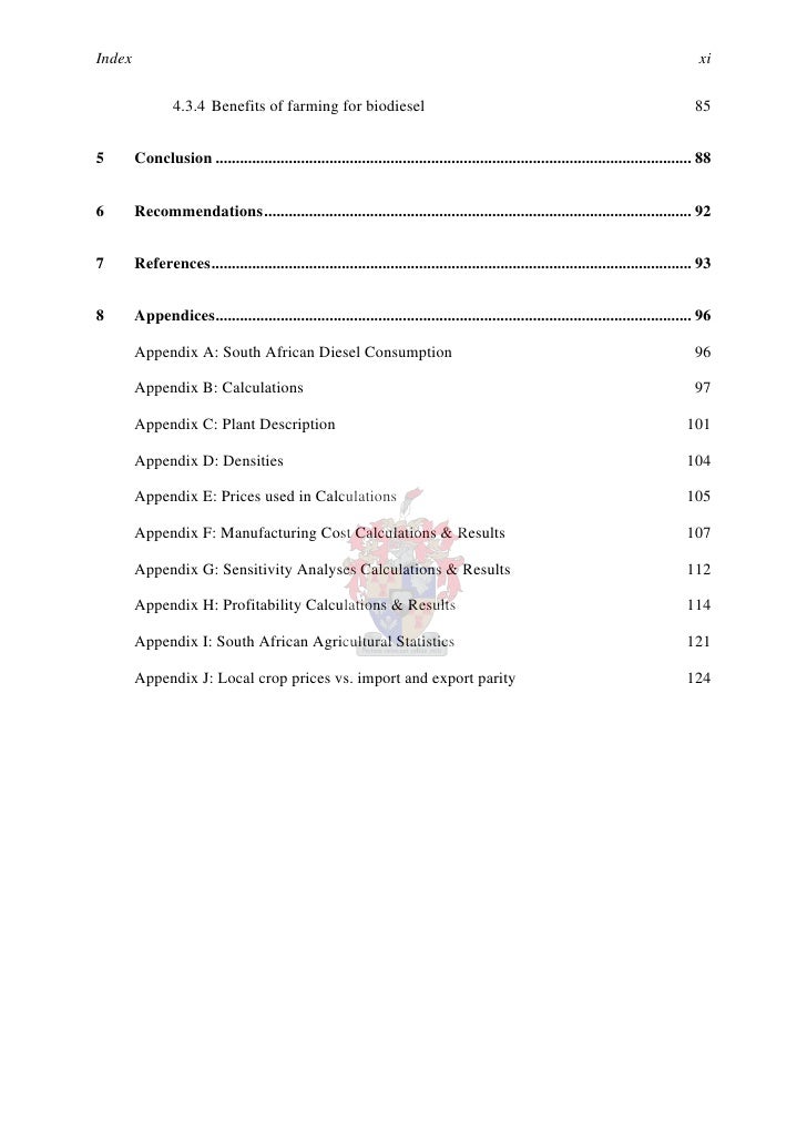 Bio-diesel farming thesis