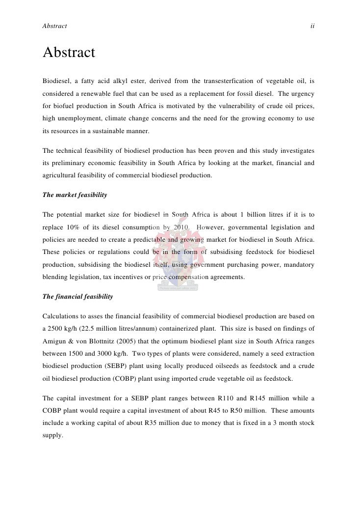 Phd thesis biodiesel