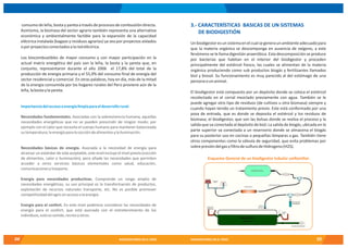 04 BIODIGESTORES EN EL PERÚ
consumo de leña, bosta y yareta a través de procesos de combustión directa.
Asimismo, la biomasa del sector agrario también representa una alternativa
económica y ambientalmente factible para la expansión de la capacidad
eléctrica instalada (bagazo y residuos agrarios) ya sea por proyectos aislados
oporproyectosconectadosalaredeléctrica.
Los biocombustibles de mayor consumo y con mayor participación en la
actual matriz energética del país son la leña, la bosta y la yareta que, en
conjunto, representaron durante el año 2006 el 17,8% del total de la
producción de energía primaria y el 55,9% del consumo final de energía del
sector residencial y comercial. En otras palabras, hoy en día, más de la mitad
de la energía consumida por los hogares rurales del Perú proviene aún de la
leña,labostaylayareta.
Importanciadelaccesoaenergíalimpiaparaeldesarrollorural:
Necesidades fundamentales. Asociadas con la sobrevivencia humana, aquellas
necesidades energéticas que no se pueden prescindir de ningún modo; por
ejemplo con el calor que necesita el cuerpo humano para mantener balanceada
sutemperatura;laenergíaparalacoccióndealimentosylailuminación.
Necesidades básicas de energía. Asociada a la necesidad de energía para
alcanzar un estándar de vida aceptable, este nivel incluye el nivel previo (cocción
de alimentos, calor e iluminación), pero añade las necesidades que permiten
acceder a otros servicios básicos elementales como salud, educación,
comunicacionesytrasporte.
Energía para necesidades productivas. Comprende un rango amplio de
necesidades energéticas, su uso principal es la transformación de productos,
explotación de recursos naturales transporte, etc. No es posible promover
competitividaddelagrosinaccesoalaenergía.
Energía para el confort. En este nivel podemos considerar las necesidades de
energía para el confort, que está asociada con el entretenimiento de los
individuos,estoessonido,recreoyotros.
05
Unbiodigestoresunsistemaenelcualsegeneraunambienteadecuadopara
que la materia orgánica se descomponga en ausencia de oxígeno, a este
fenómeno se le llama digestión anaeróbica. Esta descomposición se produce
por bacterias que habitan en el interior del biodigestor y proceden
principalmente del estiércol fresco, las cuales se alimentan de la materia
orgánica produciendo como sub productos biogás y fertilizantes llamados
biol y biosol. Su funcionamiento es muy parecido al del estómago de una
personaounanimal.
El biodigestor está compuesto por un depósito donde se coloca el estiércol
recolectado en el corral mezclado previamente con agua. También se le
puede agregar otro tipo de residuos (de cultivos u otra biomasa) siempre y
cuando hayan tenido un tratamiento previo. Este está conformado por una
poza de entrada, que es donde se deposita el estiércol y los residuos de
biomasa; el biodigestor, que son las bolsas donde se realiza el proceso y la
salida que va conectada al depósito de biol; La salida de biogás, ubicada en la
parte superior va conectada a un reservorio donde se almacena el biogás
para su posterior uso en cocinas o pequeñas lámparas a gas. También tiene
otros componentes como la válvula de seguridad, que evita problemas por
sobrepresióndelgasyfiltrodesulfurodeHidrogeno(H2S).
3.- CARACTERÍSTICAS BASICAS DE UN SISTEMAS
DE BIODIGESTIÓN
BIODIGESTORES EN EL PERÚ
Esquema General de un biodigestor tubular unifamiliar
 
