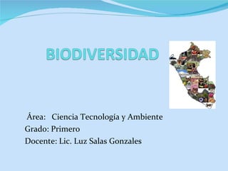 Área:  Ciencia Tecnología y Ambiente Grado: Primero Docente: Lic. Luz Salas Gonzales 