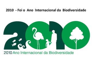 2010 - Foi o Ano Internacional da Biodiversidade
 