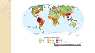 Riqueza de espécies de peixes de água
doce
 