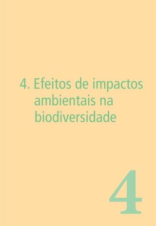 4. Efeitos de impactos 
ambientais na 
biodiversidade 
4 
 