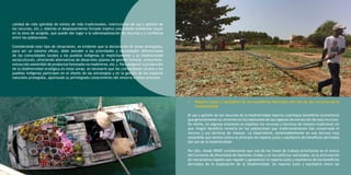 calidad de vida (pérdida de estilos de vida tradicionales, restricciones de uso y gestión de
los recursos, etc.). Además el desplazamiento forzado implica una presión ambiental mayor
en la zona de acogida, que puede dar lugar a la sobreexplotación de recursos y a conflictos
entre las poblaciones.
Considerando este tipo de situaciones, es evidente que la declaración de áreas protegidas,
para ser un sistema eficaz, debe atender a las prioridades y necesidades diferenciadas
de las comunidades locales y los pueblos indígenas (e implícitamente a su biodiversidad
sociocultural), ofreciendo alternativas de desarrollo (planes de gestión forestal, ecoturismo,
extracción sostenible de productos forestales no madereros, etc.). Para asegurar la protección
de la biodiversidad ecológica en estas zonas, es necesario que las comunidades locales y los
pueblos indígenas participen en el diseño de las estrategias y en la gestión de los espacios
naturales protegidos, aportando su privilegiado conocimiento del entorno a estos procesos.

•	

Reparto justo y equitativo de los beneficios derivados del uso de los recursos de la
biodiversidad

El uso y gestión de los recursos de la biodiversidad reporta cuantiosos beneficios económicos
que generalmente no revierten en los habitantes de las regiones de extracción de esos recursos.
De hecho, en algunas ocasiones se expolian los recursos y técnicas de manejo tradicional sin
que ningún beneficio revierta en las poblaciones que tradicionalmente han conservado el
recurso y sus técnicas de manejo. La biopiratería, lamentablemente es una técnica muy
extendida que atenta contra el principio de reparto justo y equitativo de beneficios derivados
del uso de la biodiversidad.
Por ello, desde IPADE consideramos que una de las líneas de trabajo prioritarias en el marco
del Convenio de diversidad de Naciones Unidas y en las políticas nacionales, es la articulación
de mecanismos legales que regulen y garanticen el reparto justo y equitativo de los beneficios
derivados de la explotación de la biodiversidad. Un reparto justo y equitativo entre las

 