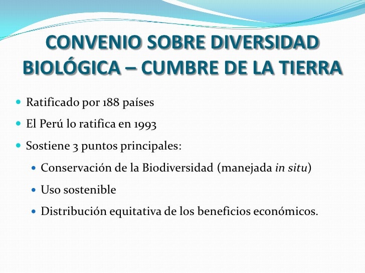 Biodiversidad y el convenio de la