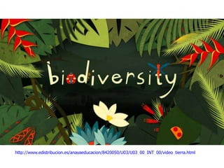 BIODIVERSITY
http://www.edistribucion.es/anayaeducacion/8420050/U03/U03_00_INT_00/video_tierra.html
 