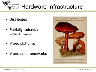 Hardware Infrastructure <ul><li>Distributed </li></ul><ul><li>Partially redundant </li></ul><ul><ul><li>Work needed </li><...