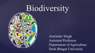 Biodiversity
Amrinder Singh
Assistant Professor
Department of Agriculture
Desh Bhagat University
 