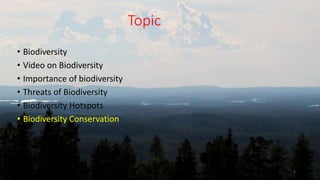 Biodiversity and its conservation | PPTX