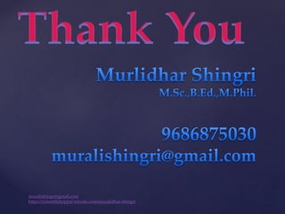muralishingri@gmail.com
https://scientifickoppal.wixsite.com/muralidhar-shingri
 