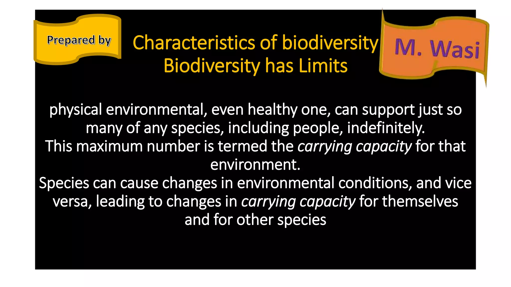 Biodiversity conservation , principles and characteristics ( by ...