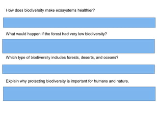 Understanding Biodiversity: Types, Benefits, and Ecosystem Services | PDF