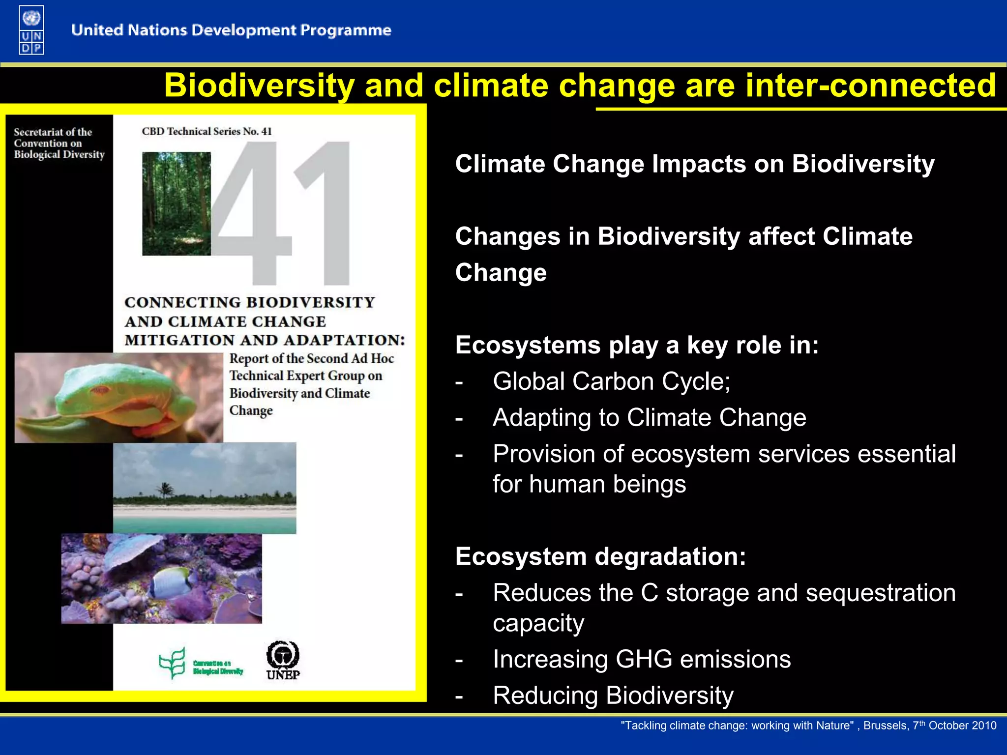 Climate Change Impacts on Biodiversity Role of Protected Areas in CC mitigation and AdaptationOpportunitiesNalichevo Park, Kamchatka