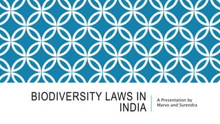 BIODIVERSITY LAWS IN
INDIA
A Presentation by
Marvo and Surendra
 
