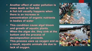 Activity
1. Is the contamination of water bodies (e.g. lakes, rivers, oceans, aquifers and
groundwater).
2. A group of liv...