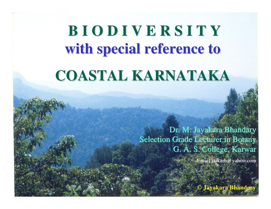 Biodiversity Of Coastal Karnataka