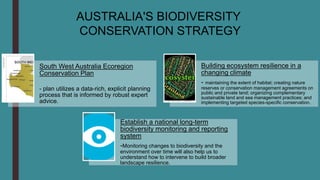 South West Australia Ecoregion
Conservation Plan
- plan utilizes a data-rich, explicit planning
process that is informed b...