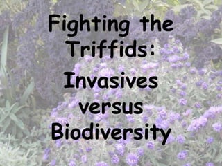 Fighting the
  Triffids:
 Invasives
   versus
Biodiversity
 