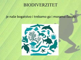 BIODIVERZITET
je naše bogatstvo i trebamo ga i moramo čuvati!