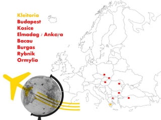Kleitoria
Budapest
Kosice
Elmadag / Ankara
Bacau
Burgas
Rybnik
Ormylia
 