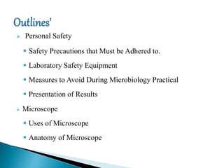 Bioe201 microbiology practical | PPTX | First Aid | Injuries