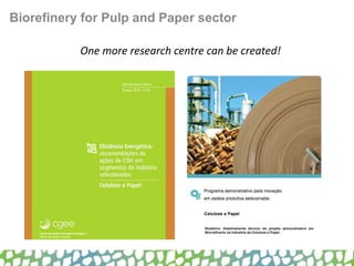 Biorefinery for Pulp and Paper sector
One more research centre can be created!
 