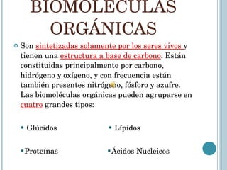 Bioelementos y biomoleculas