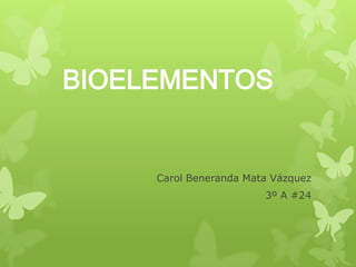 BIOELEMENTOS

Carol Beneranda Mata Vázquez
3º A #24

 