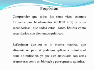 Bioelementos y biomoleculas y nutricion completo | PPTX