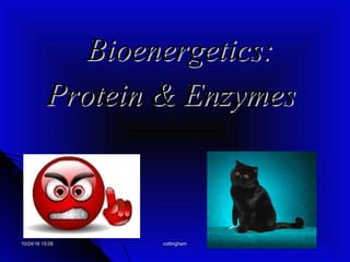 10/24/1610/24/16 15:0815:08 cottinghamcottingham
Bioenergetics:Bioenergetics:
Protein & EnzymesProtein & Enzymes
 