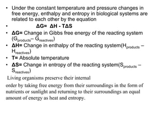 BIOENERGETICS AND THERMODYNAMICS, Actual free energy change | PPT