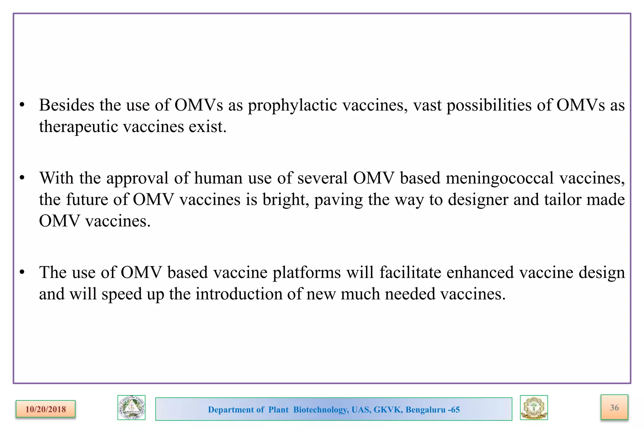 Bioengineering bacterial outer membrane vesicles as vaccine platform | PPTX