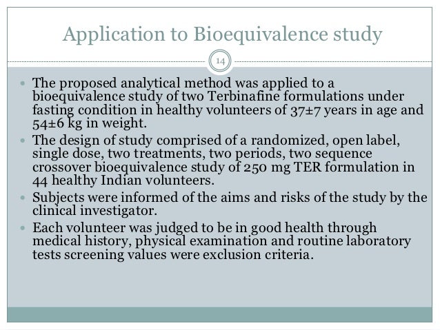Bioequivalence Bioequivalence