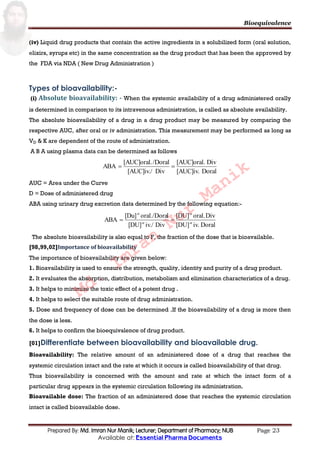 Manik Via Bioequivalence MANIK | PDF