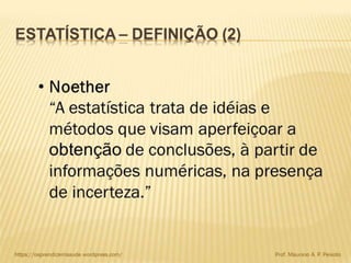 Bioestatística introdução