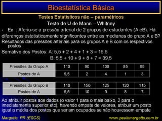 Bioestatística BásicaTeste de Fisher ou da Probabilidade ExataUsado para amostras pequenas
