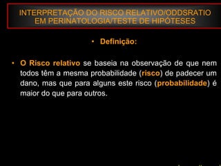 Bioestatística Básica IMedidas de Tendência CentralDesvio PadrãoRaiz quadrada da variância, sendo representava por S; tem a mesma unidade de medida dos dadosEx.: 0,4,6,8,7. S2 (variância) = 10 		s (desvio padrão): √10 = 3,16Coeficiente de variância (CV) Razão entre o desvio padrão a a média x 100CV = 6 x 100XEx.: Grupo I: 3,1,5 anos (x = 3 anos; s2 = 4; s=2) : CV = 66,7%        Grupo II: 55,57,53 anos (x = 55 anos; s2 = 4; s = 2) : CV = 3,64%Vejam à dispersão dos dados em ambos os grupos é a mesma, mas os CV são diferentes (no grupo I a dispersão relativa é ALTA) Margotto, PR (ESCS)www.paulomargotto.com.br