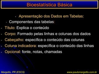 Bioestatística BásicaVariáveis (dados):