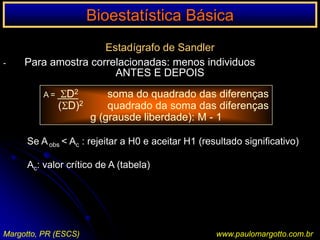 Bioestatística BásicaTeste de HipóteseHipótese nula (H0): não há diferença